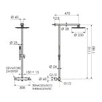 Remer X Style Inox Bateria natryskowa termostatyczna z kolumną i deszczownicą Ø 250 mm Inox SSXT37UFM25