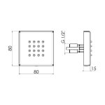 Remer X Style Inox Dysza prysznicowa kwadratowa Inox AUX34JETB