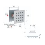 Remer X Style Inox Dysza prysznicowa kwadratowa Inox SSQX34JET