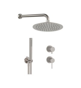 Remer X Style Inox Zestaw natryskowy termostatyczny z deszczownicą Ø 200 mm, z przyłączem i uchwytem Inox SSX92PS02UFM20