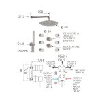 Remer X Style Inox Zestaw natryskowy termostatyczny z deszczownicą Ø 250 mm, z 6 dyszami bocznymi oraz przyłączem i uchwytem Inox SSX93PS02UFM25