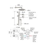 Remer X Style Inox Zestaw natryskowy termostatyczny z deszczownicą Ø 300 mm, z przyłączem oraz uchwytem na drążku Inox SSX92PS01UFM30