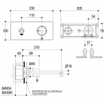 Ritmonio Diametro35 Bateria umywalkowa ścienna podtynkowa chrom E0BA0114SXCRL