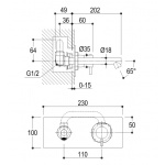 Ritmonio Diametro35 Bateria umywalkowa ścienna podtynkowa chrom E0BA0441SXCRL