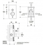 Ritmonio Diametro35 Bateria wannowo-natryskowa podtynkowa chrom E0BA0154CRL