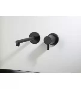    Ritmonio Diametro35 Bateria umywalkowa ścienna podtynkowa czarna E0BA0117S/PC04