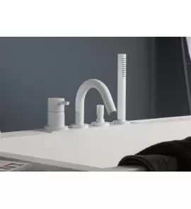    Ritmonio Diametro35 Bateria wannowa na brzeg wanny 4-otworowa biała E0BA0432C03