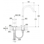 Ritmonio Diametro35 Concrete Bateria umywalkowa 2-otworowa stal nierdzewna E0BA0125H1INOX