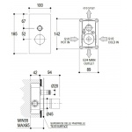 Ritmonio Diametro35 Concrete Bateria wannowo-prysznicowa podtynkowa stal nierdzewna E0BA0150INOX