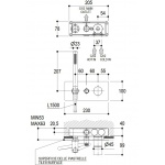Ritmonio Diametro35 Concrete Bateria wannowo-prysznicowa podtynkowa z słuchawką stal nierdzewna E0BA0436INOX