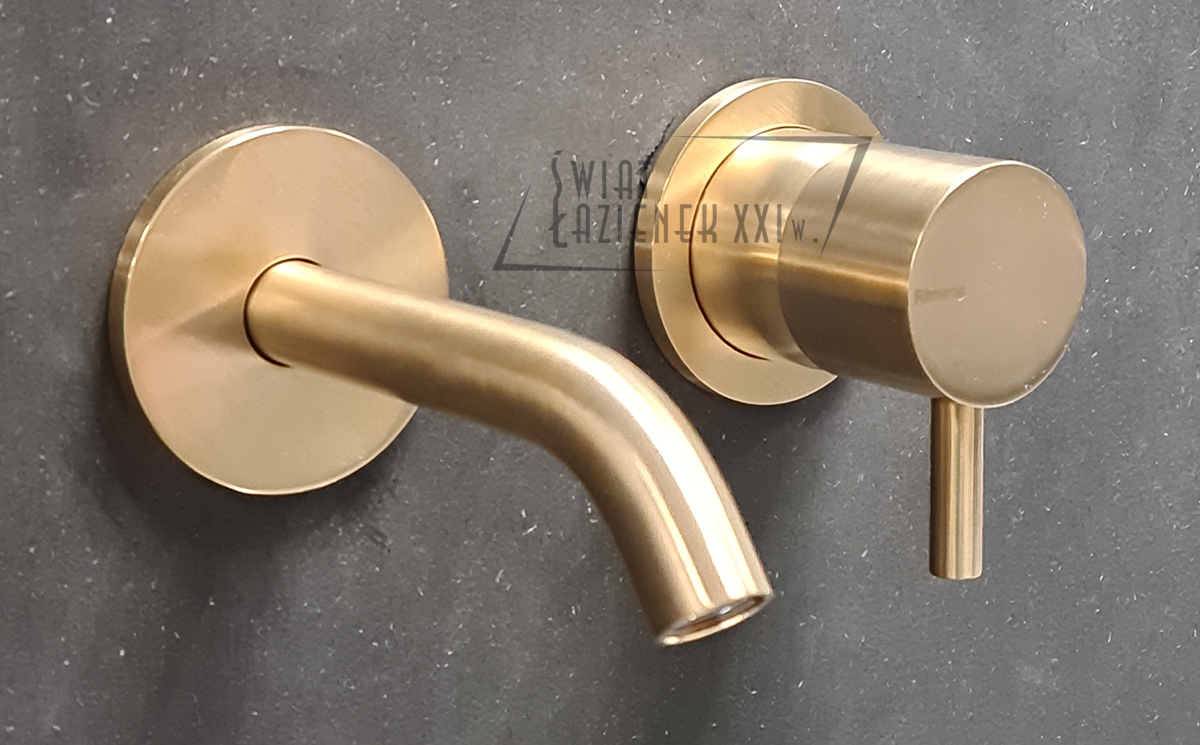 Ritmonio Diametro35 S Bateria umywalkowa podtynkowa kpl. wylewka 13 cm element zewnętrzny champagne PR52AL201CHX