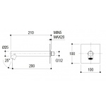 Ritmonio Wylewka wannowa ścienna stal nierdzewna E0BA0155H2DINOX