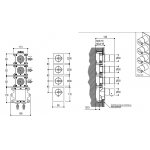 Ritmonio DOT316 Bateria wannowo-prysznicowa termostatyczna podtynkowa stal nierdzewna PR50HG201INOX