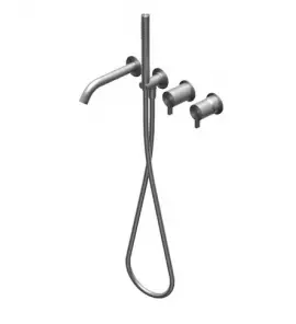 Ritmonio DOT316 Round Bateria wannowo-prysznicowa z przełącznikiem podtynkowa stal nierdzewna PR50EC203INOX