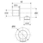      Ritmonio Kolanko wypływu Stal Nierdzewna INOX  E0BA0173INOX WIETRZENIE MAGAZYNU