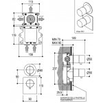 Ritmonio Bateria wannowo-prysznicowa termostatyczna podtynkowa chrom PR47HF202CRL