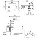 Ritmonio Tip Bateria umywalkowa ścienna podtynkowa chrom PR38AL102CRL