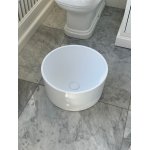 Round Umywalka stawiana na blat ∅40 cm biały mat z korkiem klik klak GD1156TMW WYPRZEDAŻ EKSPOZYCJI!!