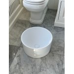 Round Umywalka stawiana na blat ∅40 cm biały mat z korkiem klik klak GD1156TMW WYPRZEDAŻ EKSPOZYCJI!!