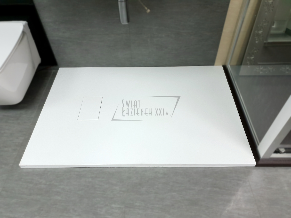 S! SiTray Brodzik prysznicowy prostokątny 120x80 cm z pokrywą odpływu biały mat FR12080BI ZMIANA EKSPOZYCJI!!