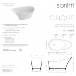 Sanitti Cinque Wanna wolnostojąca 150x70 cm Biały połysk 11050000-BP