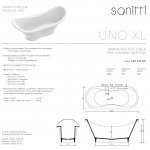 Sanitti Uno XL Wanna wolnostojąca 182x77 cm Biał połysk 11011100-BP