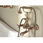   Sbordoni Bateria wannowo-prysznicowa ścienna z wężem i słuchawką brąz SB116BR