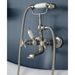   Sbordoni Etruria Bateria wannowo-prysznicowa ścienna z wężem i słuchawką nikiel ET116NI