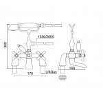   Sbordoni Etruria Bateria wannowo-prysznicowa nablatowa z wężem i słuchawką nikiel ET116gNI