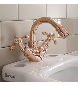 Sbordoni Firenze Bateria bidetowa jednootworowa z korkiem Satin Copper FI85BRAO