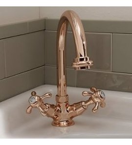 Sbordoni Firenze Bateria umywalkowa jednootworowa z korkiem Satin Copper FI85RAO