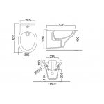 Sbordoni Masaccio Bidet wiszący 38,5x57x37 cm biały 5398