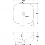 Scarabeo Moon Umywalka 42x42 biała 5501