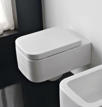 Scarabeo Next Miska WC Wisząca 55x35 cm z deską wolnoopadającą biała z ekspozycji 8301+8305/B Tylko 1 komplet w takiej cenie!