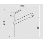 Schock ALTOS Bateria kuchenna podokienna obrotowa 120° optyka stali nierdzewnej 529005EDM