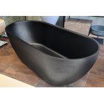 Galatea Design Arrezo Wanna wolnostojąca 160x75 z korkiem czarny mat NOWA TECHNOLOGIA GWARR160.KMM.BL