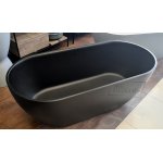 Galatea Design Arrezo Wanna wolnostojąca 160x75 z korkiem czarny mat NOWA TECHNOLOGIA GWARR160.KMM.BL