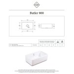 Shaws Butler 800 Zlew jednokomorowy 79,5x46 cm Biszkoptowy SCBU800PN