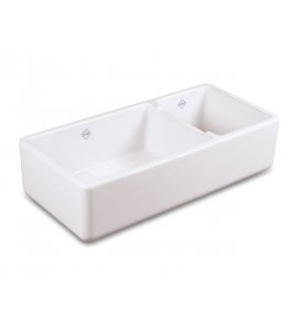 Shaws Edgworth Zlew dwukomorowy z obniżoną ścianką działową 99,7x47 biały SEDG100WH
