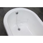 Victoria Albert Shropshire Wanna Wolnostojąca z nóżkami polerowanymi chrom 153,7x75cm Biała SHR-N-SW-OF FT-SHR-PC