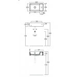 Simas Agile Umywalka stawiana na blat/wisząca z otworem na baterię prostokątna z półką po prawej 50x27x13 cm biały AG50