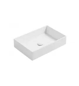 Simas Agile Umywalka stawiana na blat prostokątna 60x40x13 cm biały AG60