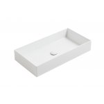 Simas Agile Umywalka stawiana na blat prostokątna 80x40x13 cm biały AG80
