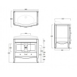 Simas Arcade Szafka Umywalkowa 84x53 cm ARMC90