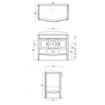 Simas Arcade Szafka Umywalkowa 97x53 cm ARMC105