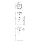 Simas Arcade umywalka narożna 34x34 biała AR036/AR 036