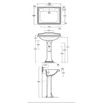 Simas Arcade umywalka  73x54 biała AR834/AR 834