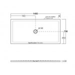 Simas Brodzik prysznicowy prostokątny 140x70x3 cm biały P94
