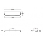 Simas Degradè Półka 60x14 biały DE16/DE 16