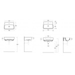 Simas Degradè Umywalka 58x39 biały DE14/DE 14